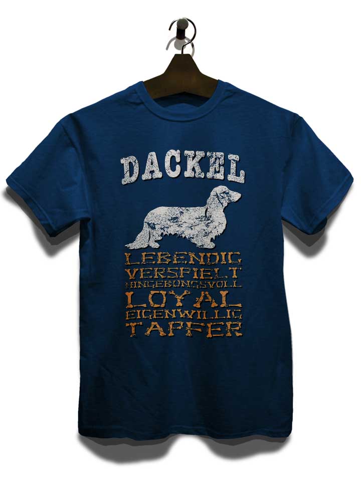 hund-dackel-t-shirt dunkelblau 3
