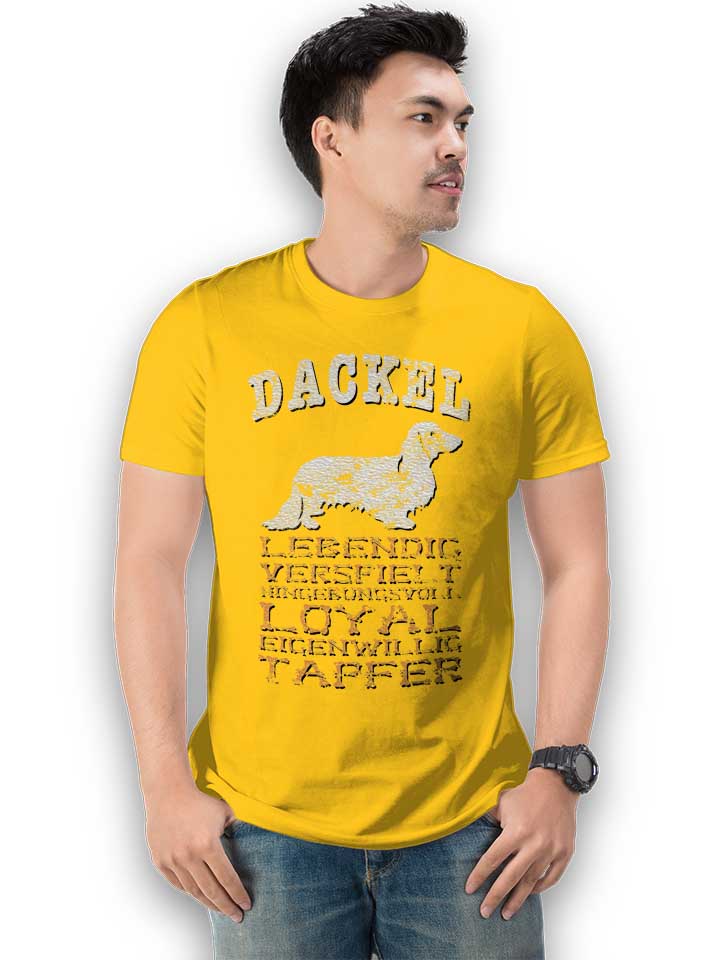 hund-dackel-t-shirt gelb 2