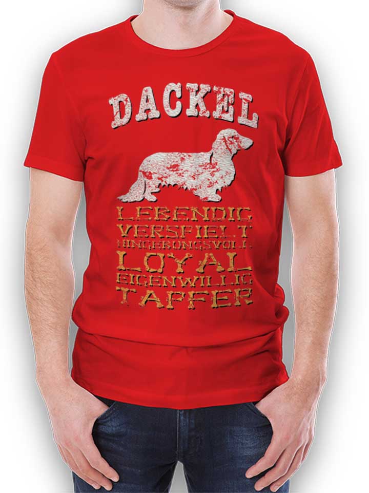 Hund Dackel T-Shirt rot L