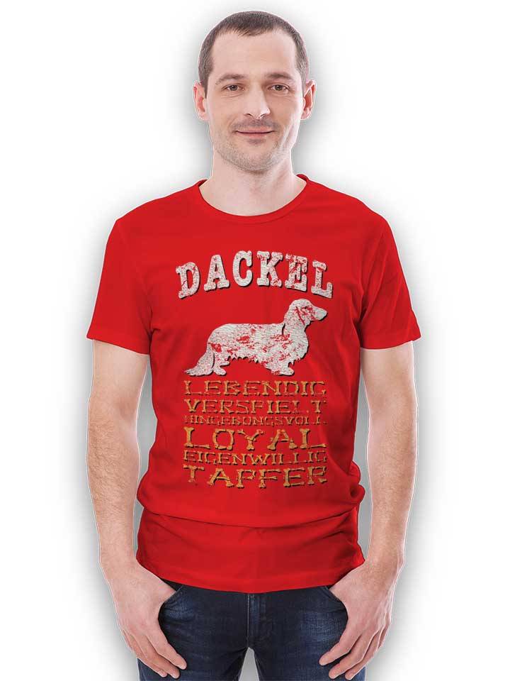 hund-dackel-t-shirt rot 2