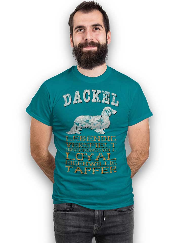 hund-dackel-t-shirt tuerkis 2