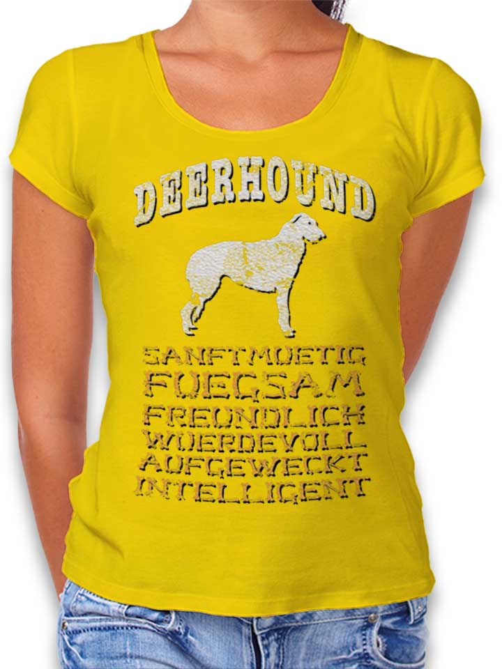 Hund Deerhound T-Shirt Donna giallo L