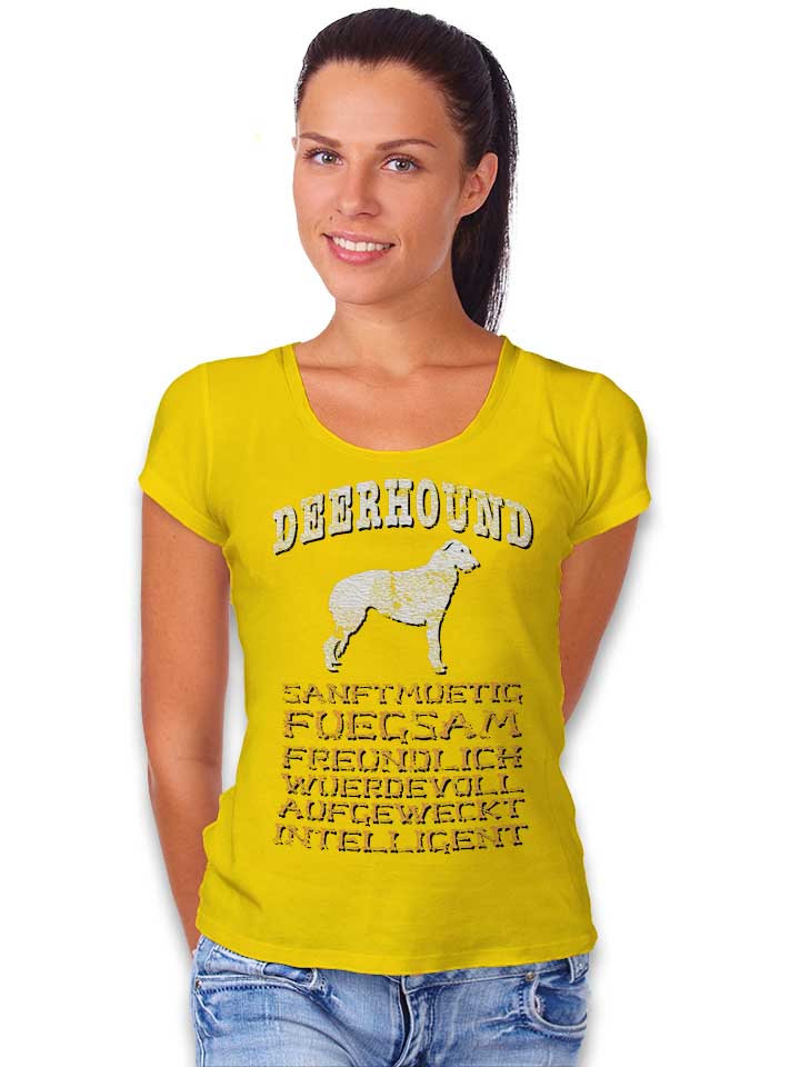 hund-deerhound-damen-t-shirt gelb 2