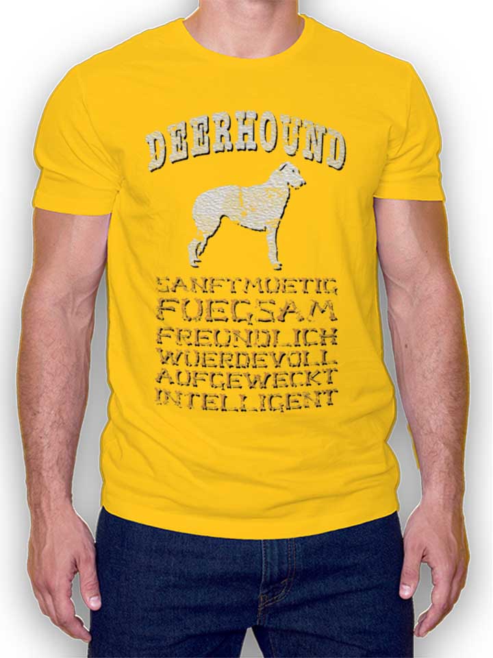 Hund Deerhound T-Shirt gelb L