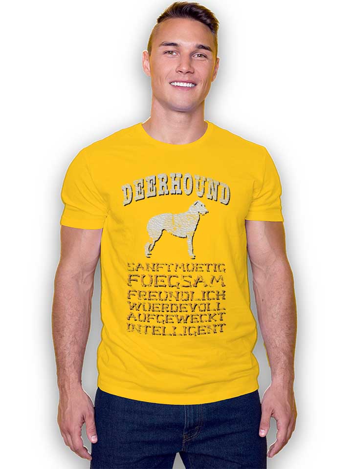 hund-deerhound-t-shirt gelb 2
