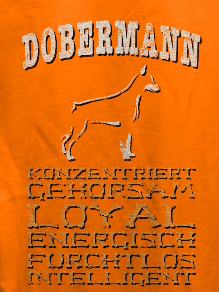 hund-dobermann-damen-t-shirt orange 4