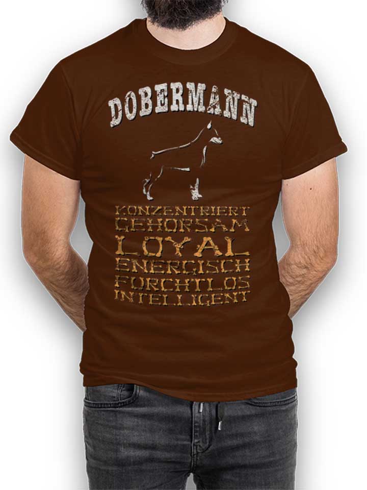 hund-dobermann-t-shirt braun 1