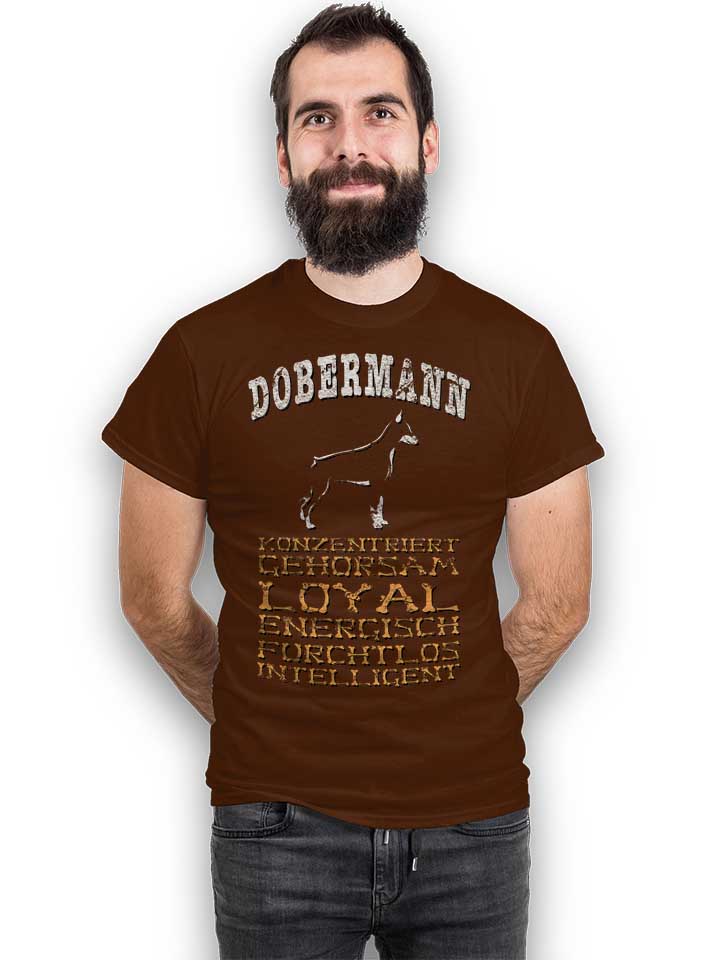 hund-dobermann-t-shirt braun 2