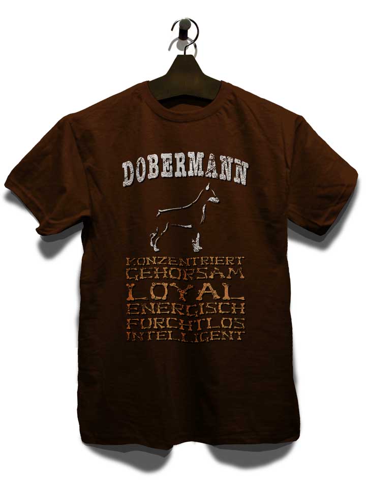hund-dobermann-t-shirt braun 3