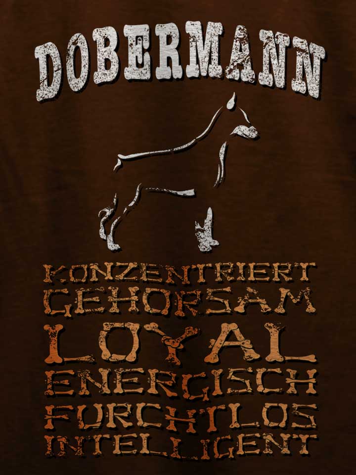 hund-dobermann-t-shirt braun 4