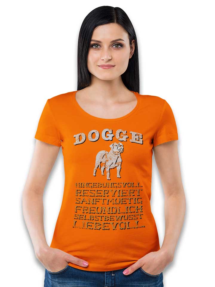 hund-dogge-damen-t-shirt orange 2