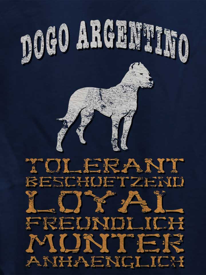 hund-dogo-argentino-damen-t-shirt dunkelblau 4