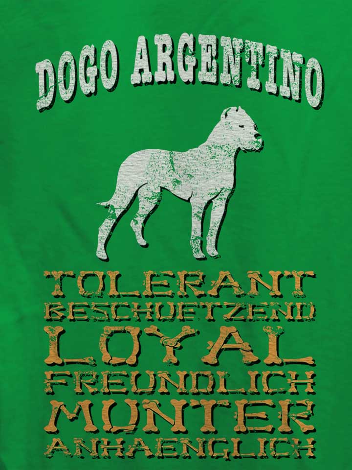 hund-dogo-argentino-damen-t-shirt gruen 4