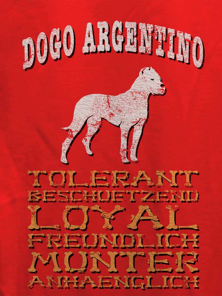 hund-dogo-argentino-damen-t-shirt rot 4