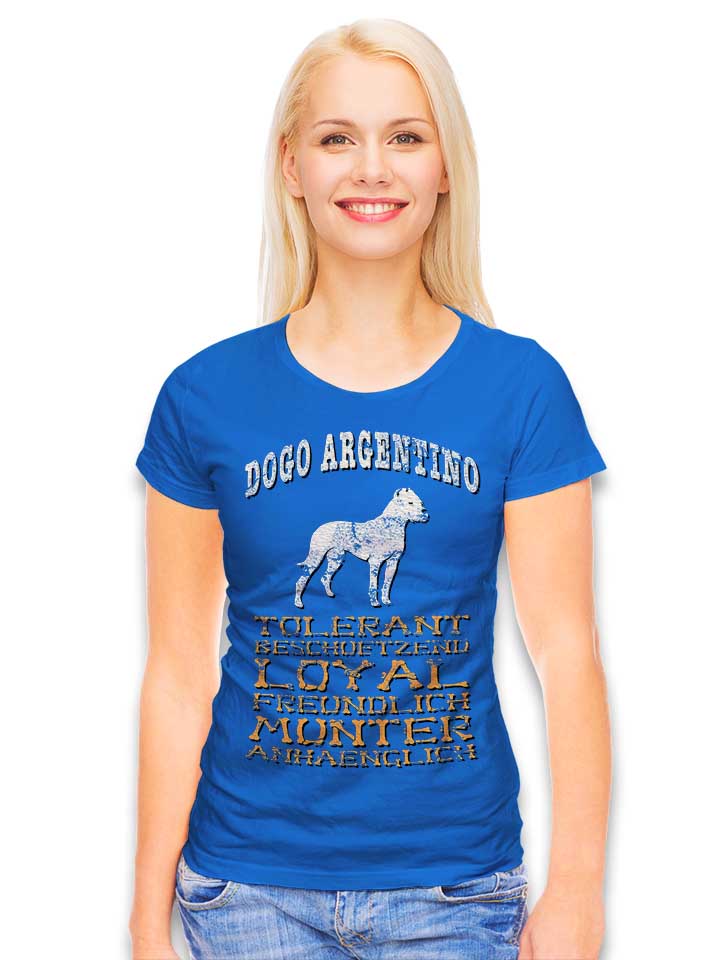 hund-dogo-argentino-damen-t-shirt royal 2