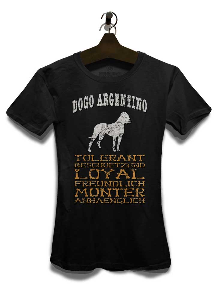 hund-dogo-argentino-damen-t-shirt schwarz 3