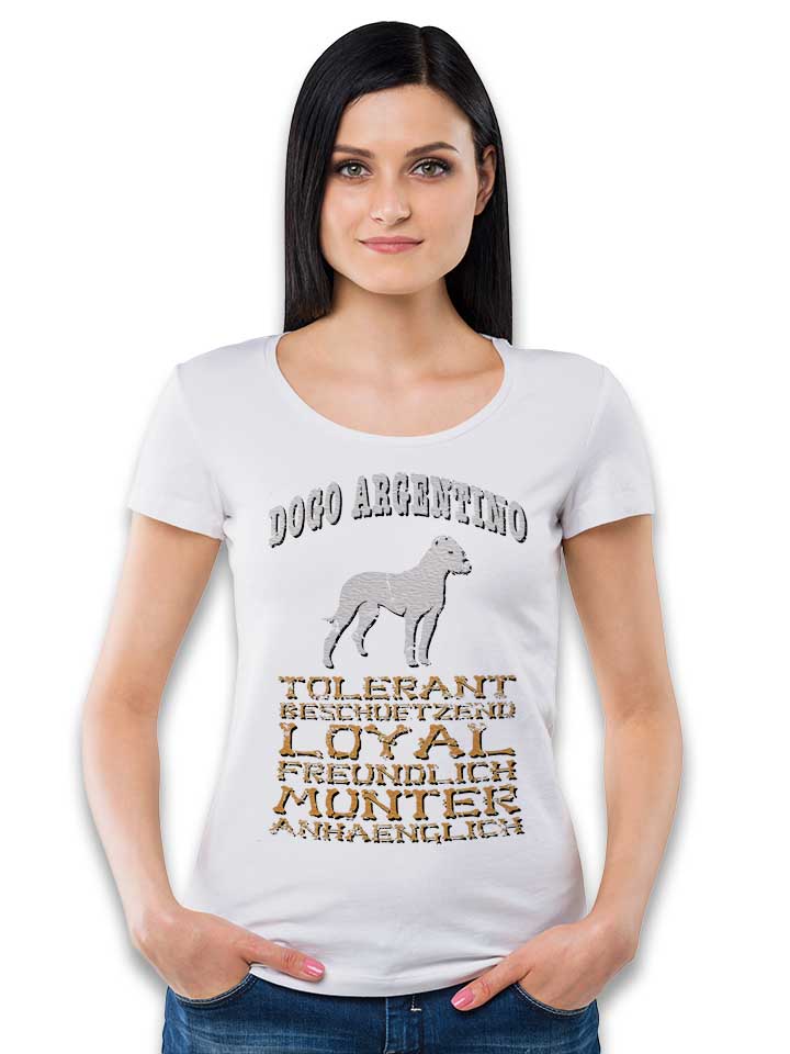 hund-dogo-argentino-damen-t-shirt weiss 2