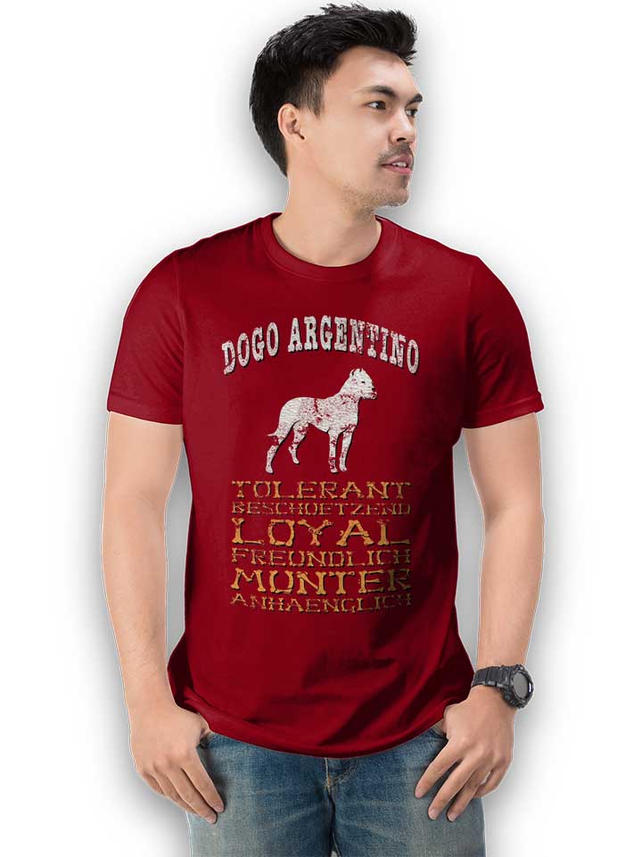 hund-dogo-argentino-t-shirt bordeaux 2