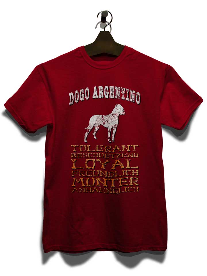 hund-dogo-argentino-t-shirt bordeaux 3