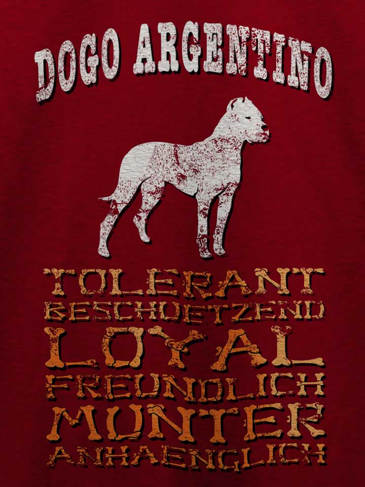 hund-dogo-argentino-t-shirt bordeaux 4