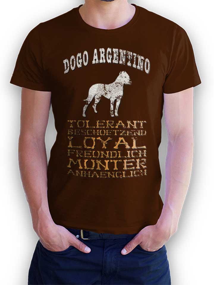 Hund Dogo Argentino T-Shirt marrone L