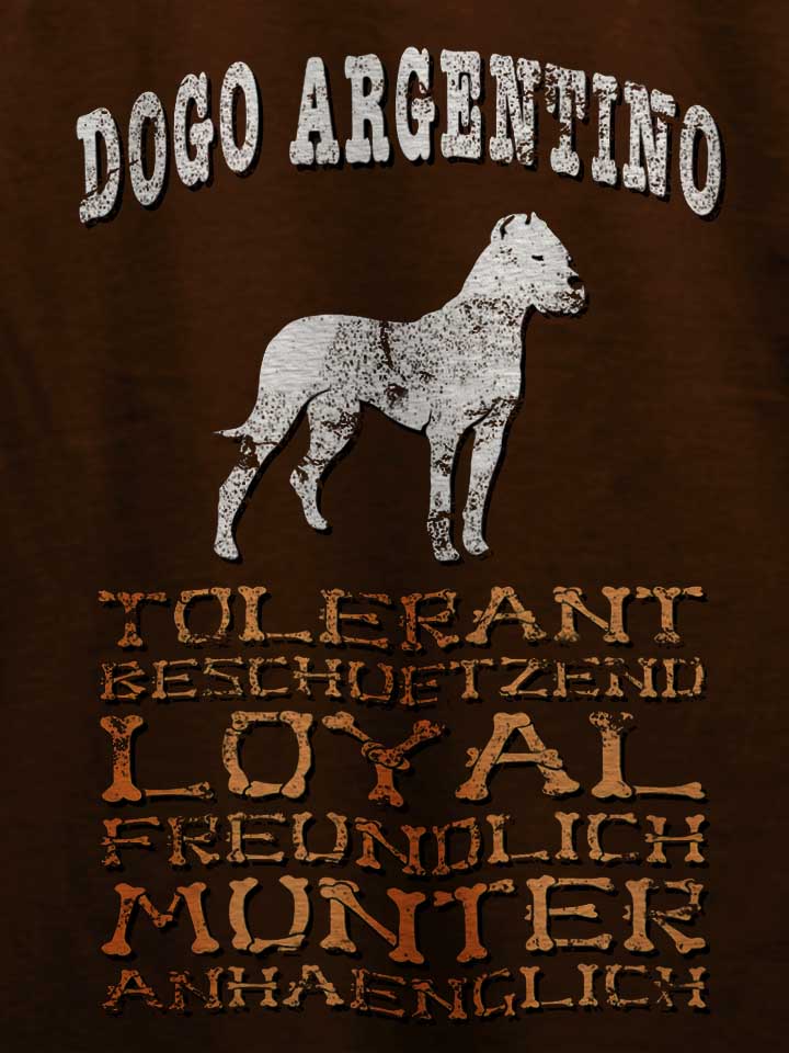 hund-dogo-argentino-t-shirt braun 4