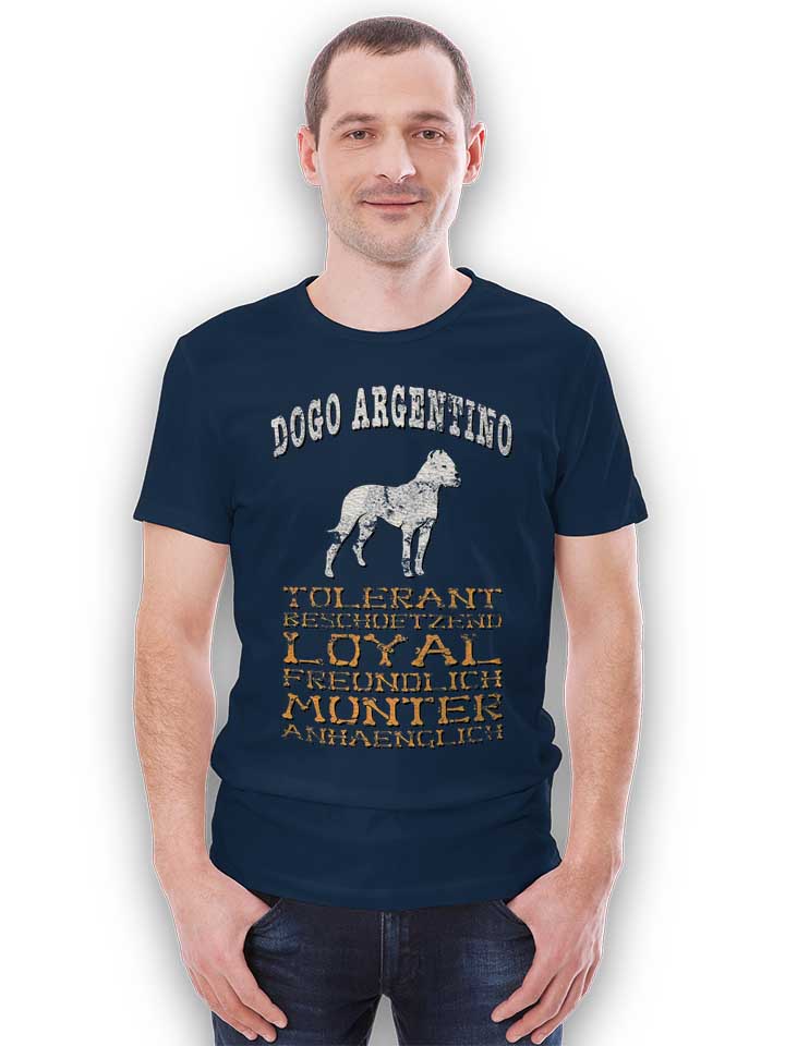 hund-dogo-argentino-t-shirt dunkelblau 2