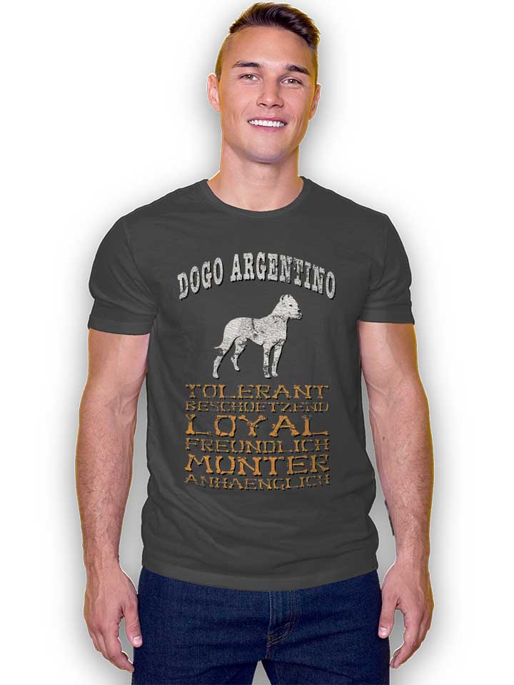 hund-dogo-argentino-t-shirt dunkelgrau 2