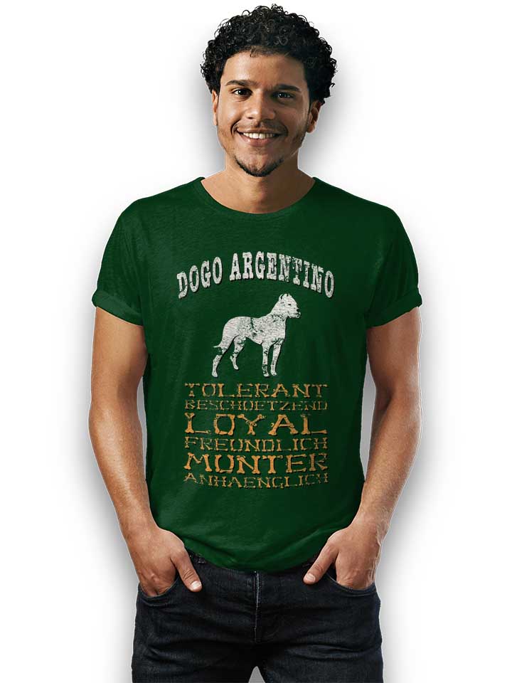 hund-dogo-argentino-t-shirt dunkelgruen 2