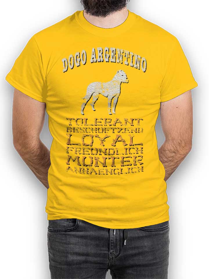 Hund Dogo Argentino T-Shirt jaune L