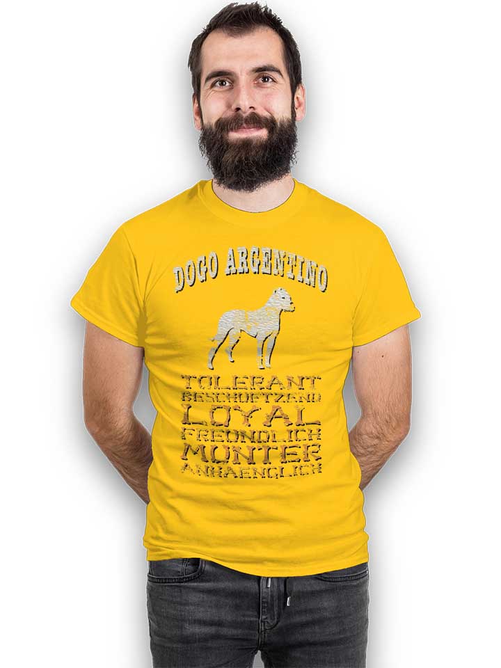 hund-dogo-argentino-t-shirt gelb 2