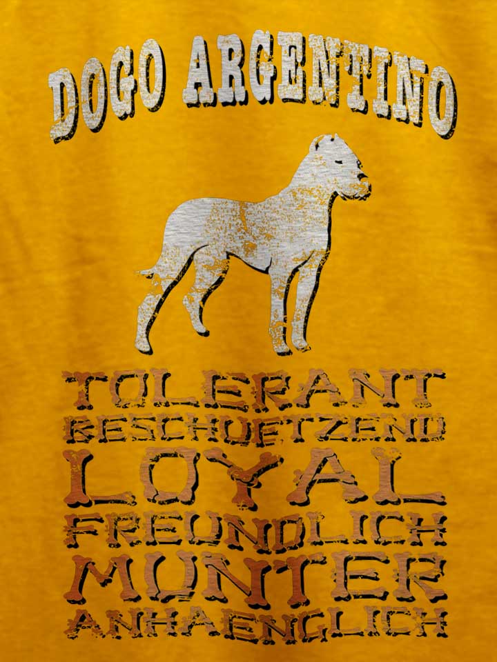 hund-dogo-argentino-t-shirt gelb 4