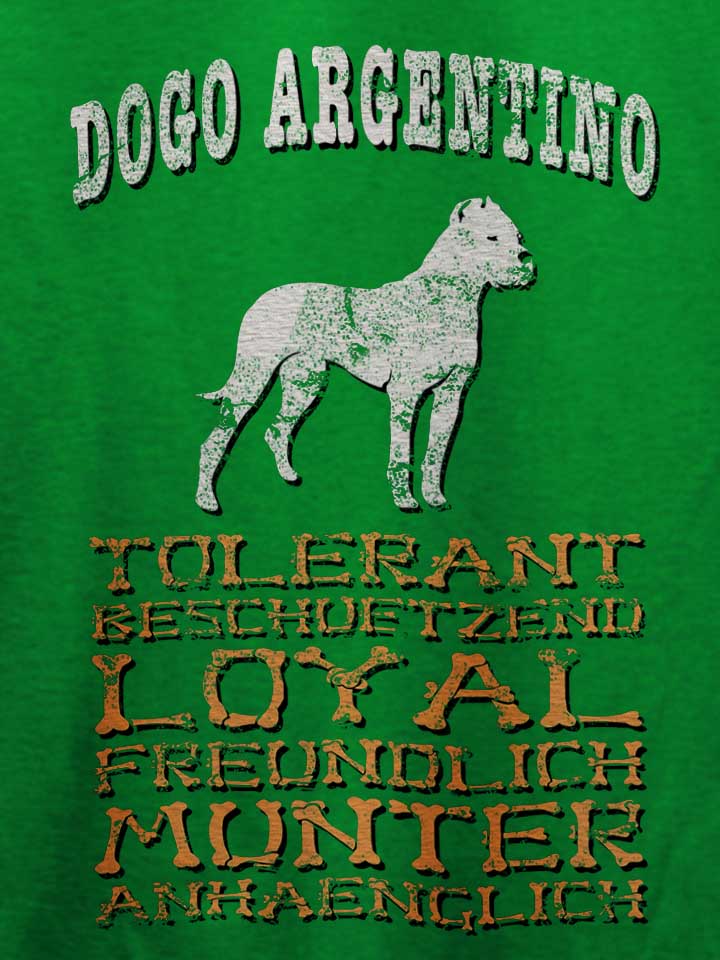 hund-dogo-argentino-t-shirt gruen 4