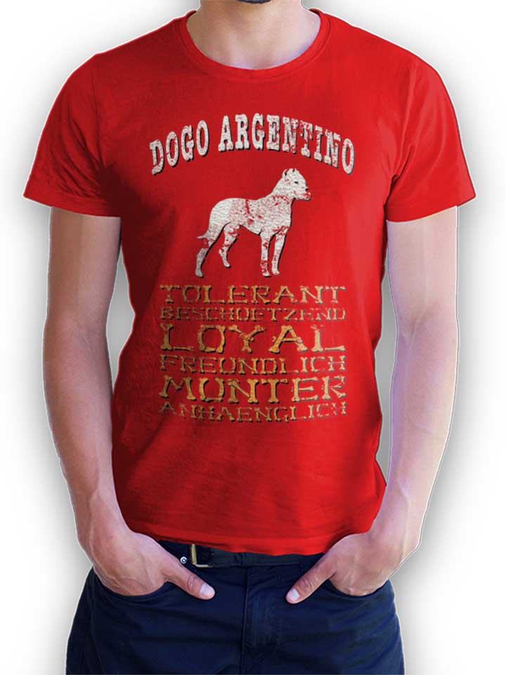 Hund Dogo Argentino Camiseta rojo L