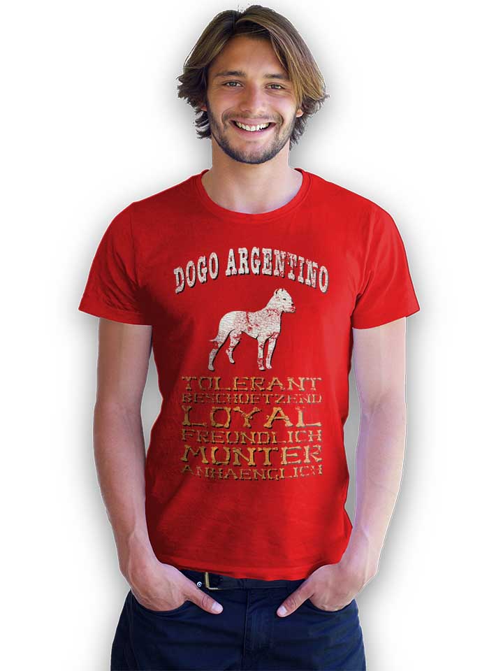 hund-dogo-argentino-t-shirt rot 2