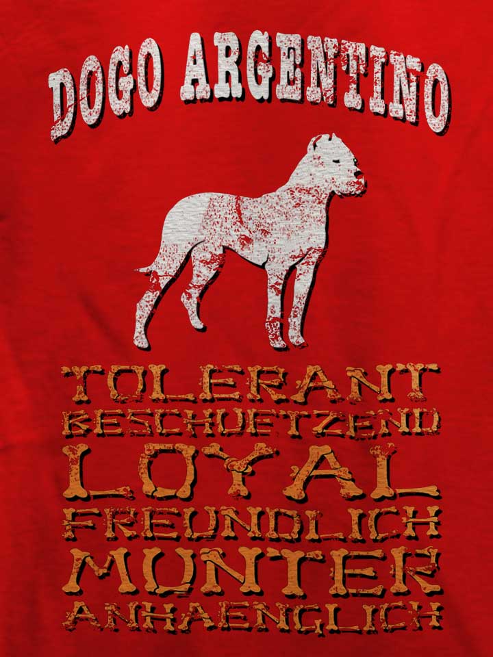 hund-dogo-argentino-t-shirt rot 4