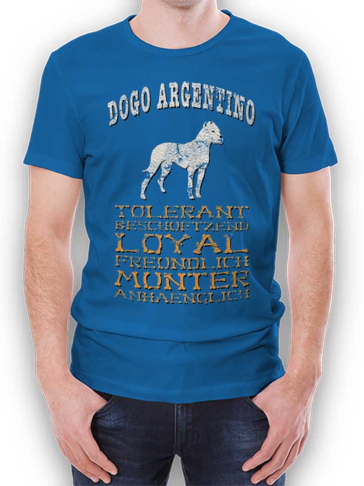Hund Dogo Argentino T-Shirt blu-royal L