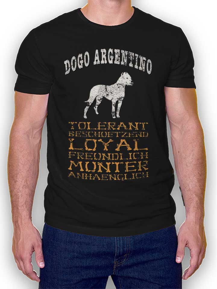 Hund Dogo Argentino T-Shirt schwarz L