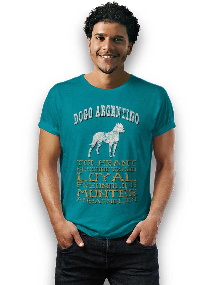 hund-dogo-argentino-t-shirt tuerkis 2