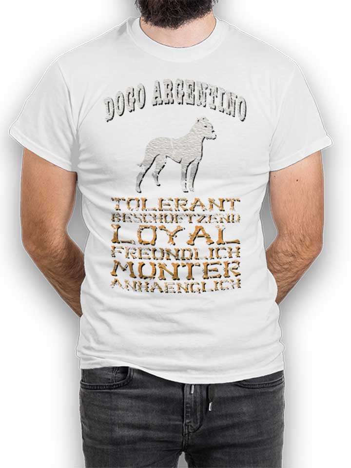 Hund Dogo Argentino T-Shirt weiss L