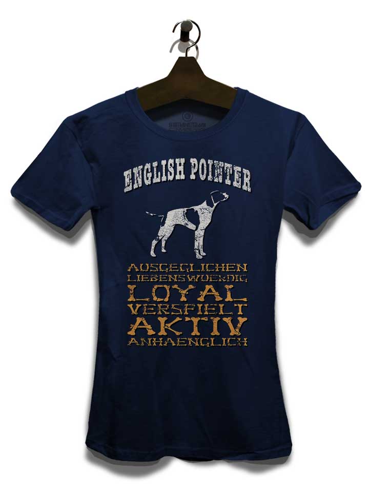 hund-english-pointer-damen-t-shirt dunkelblau 3