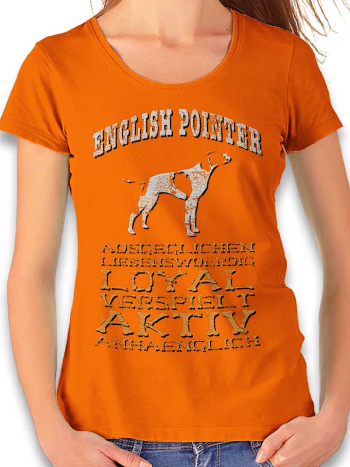 Hund English Pointer Womens T-Shirt orange L