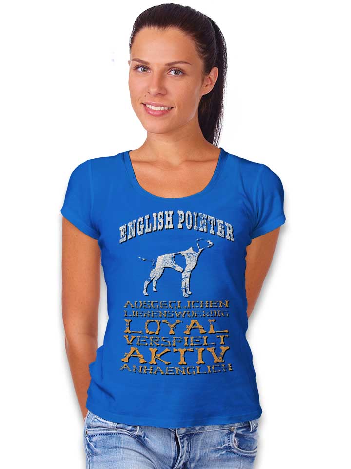 hund-english-pointer-damen-t-shirt royal 2
