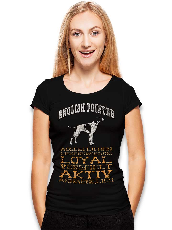 hund-english-pointer-damen-t-shirt schwarz 2