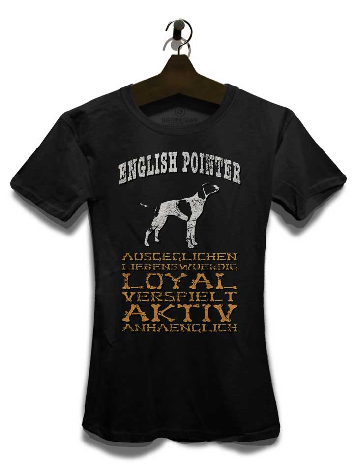 hund-english-pointer-damen-t-shirt schwarz 3