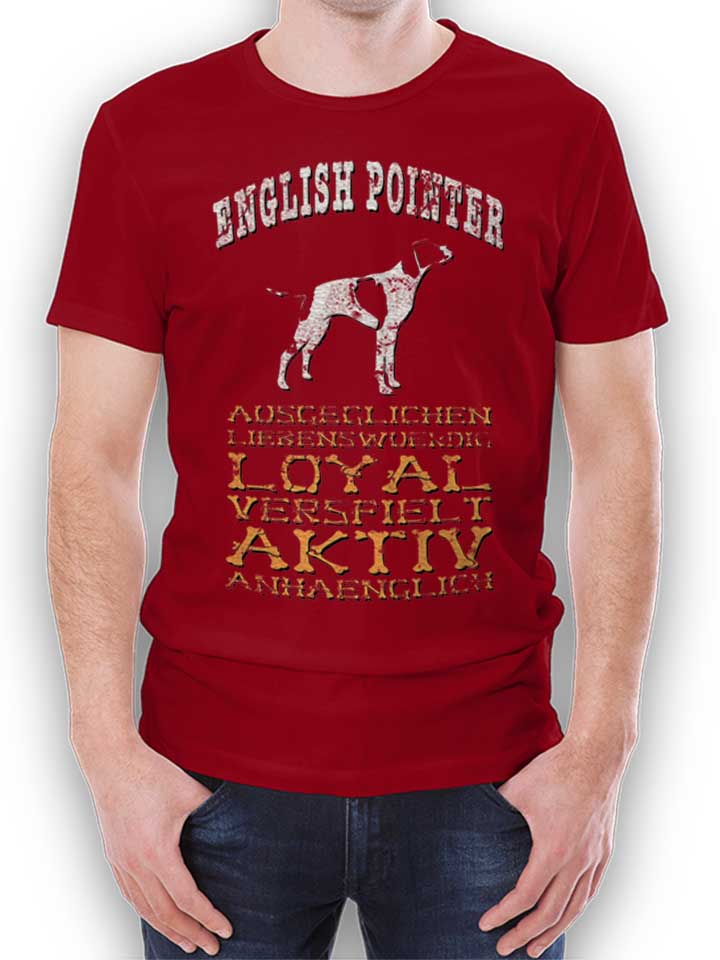 Hund English Pointer Camiseta burdeos L