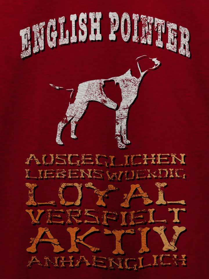 hund-english-pointer-t-shirt bordeaux 4