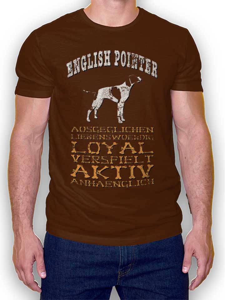 Hund English Pointer T-Shirt marrone L