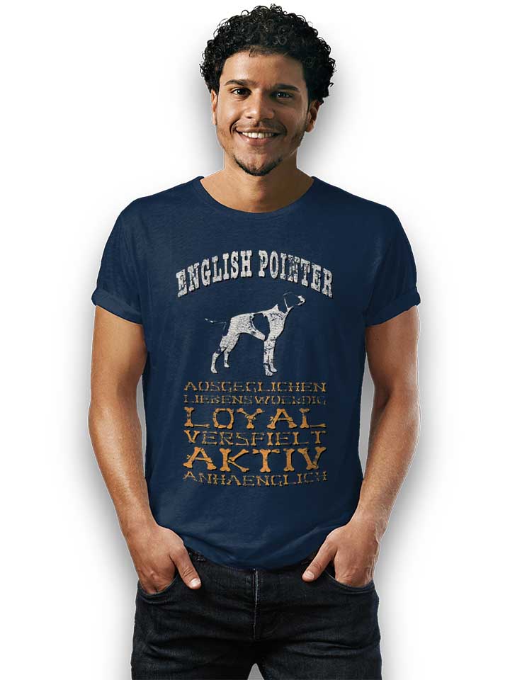 hund-english-pointer-t-shirt dunkelblau 2