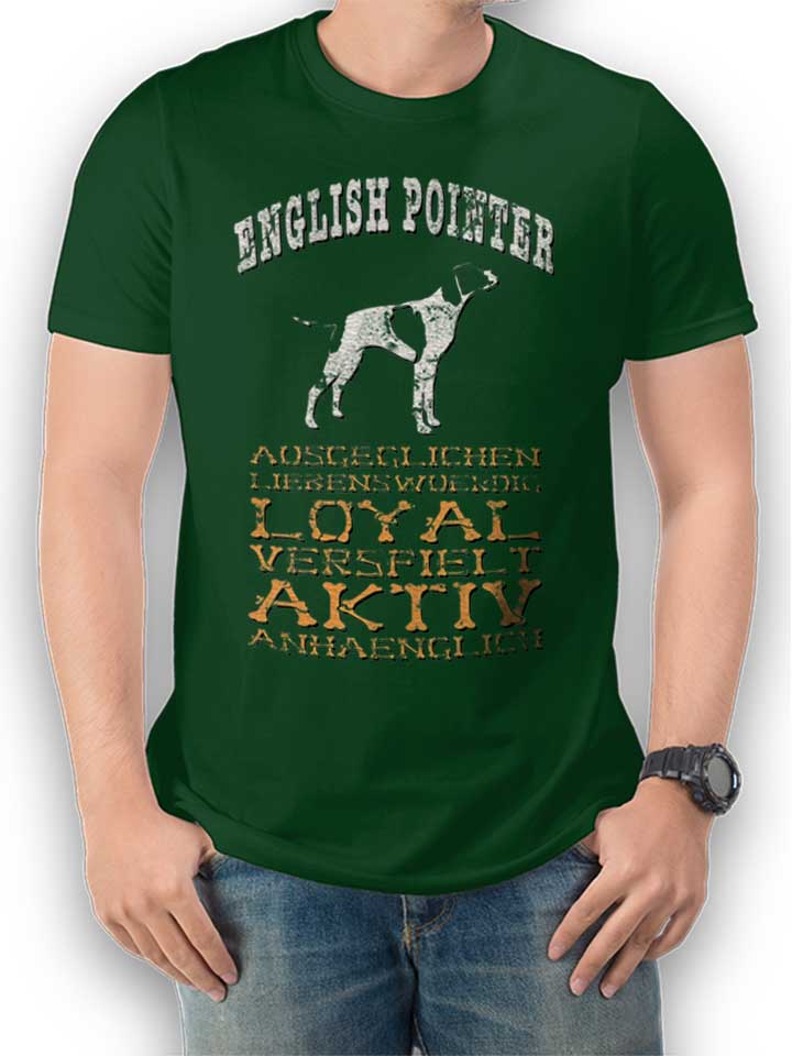 Hund English Pointer T-Shirt dark-green L